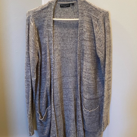 Brave Soul Light Grey Long Cardigan - Picture 1 of 3